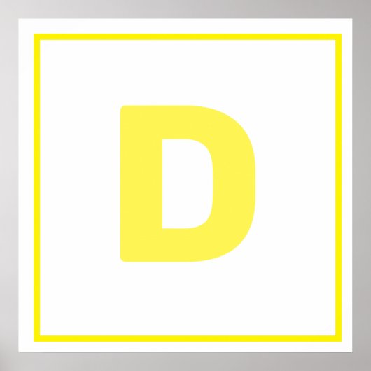 Gele letter D Poster (Voorkant)
