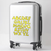 Gele Letters Transparante Alfabet Muur Sticker (Koffer)