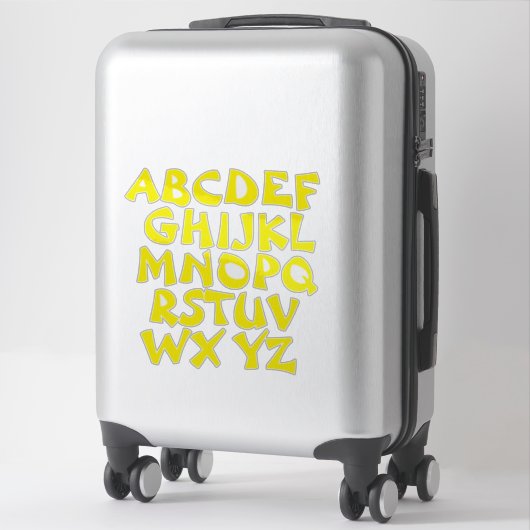 Gele Letters Transparante Alfabet Muur Sticker (Koffer)