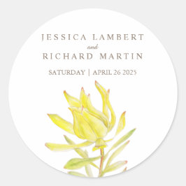 Gele leucadendron lente bloem bruiloft sticker