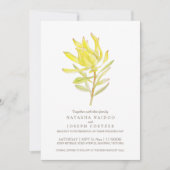 Gele leucadendron waterverf bruiloft foto kaart (Voorkant)