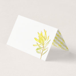 Gele leucadendron waterverf bruiloft kaart