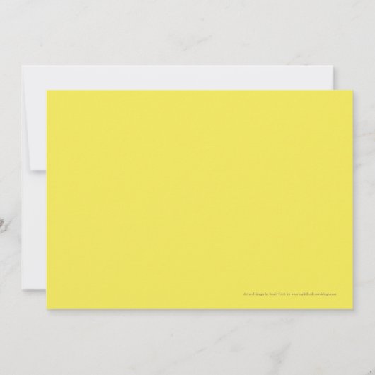 Gele leucadendron waterverf bruiloft uitnodigingen (Achterkant)