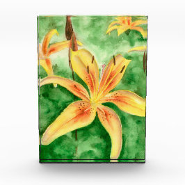 Gele leugens in de tuin fotoblokken