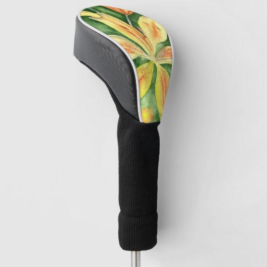 Gele leugens in de tuin golfheadcover (Schuin)