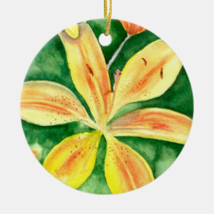 Gele leugens in de tuin keramisch ornament