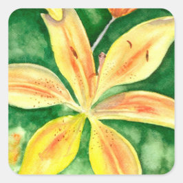 Gele leugens in de tuin vierkante sticker