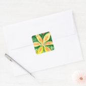 Gele leugens in de tuin vierkante sticker (Envelop)