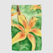 Gele leugens in het poster van de tuin golfhanddoek (Voorkant)