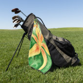 Gele leugens in het poster van de tuin golfhanddoek (Groen)