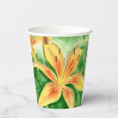 Gele leugens in het poster van de tuin papieren bekers (Achterkant)