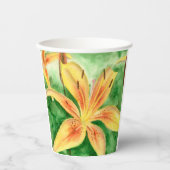 Gele leugens in het poster van de tuin papieren bekers (Voorkant)