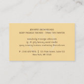 Gele Leuke Spray Tan Body Sculpting Contouring Visitekaartje (Achterkant)