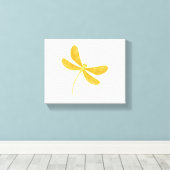 gele libel canvas afdruk (Insitu (Houten vloer))