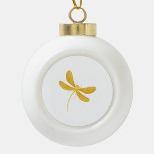 gele libel keramische bal ornament