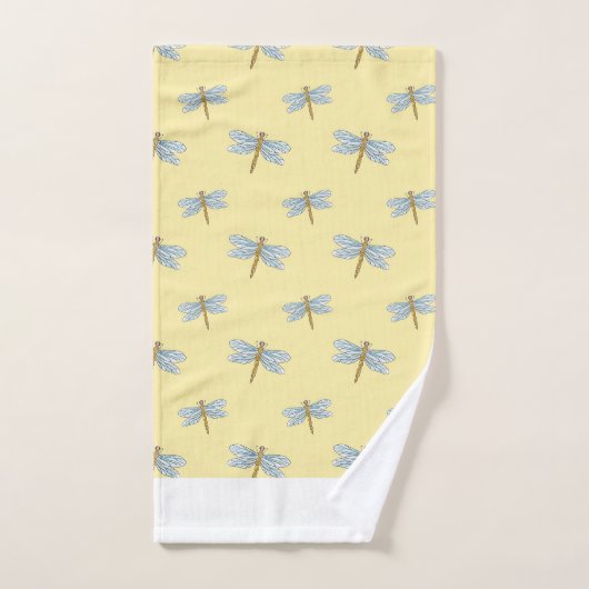 Gele libel patterned Badhanddoek Set Bad Handdoek (Handdoek)