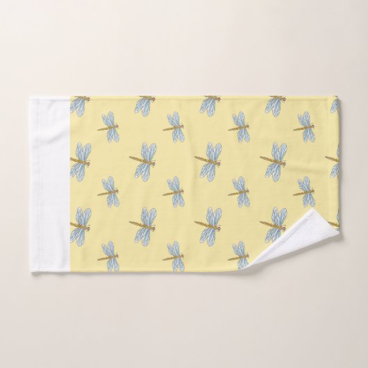 Gele libel patterned Badhanddoek Set Bad Handdoek (Handdoek)