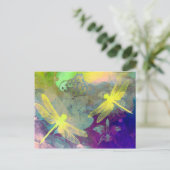 Gele libellen briefkaart (Staand voorkant)