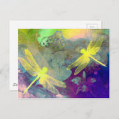 Gele libellen briefkaart (Voorkant / Achterkant)