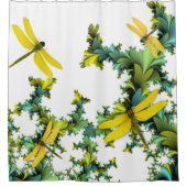 Gele libellen douchegordijn (Voorkant)