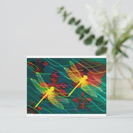Gele libellen Kleuren Briefkaart (Staand voorkant)