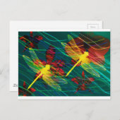 Gele libellen Kleuren Briefkaart (Voorkant / Achterkant)