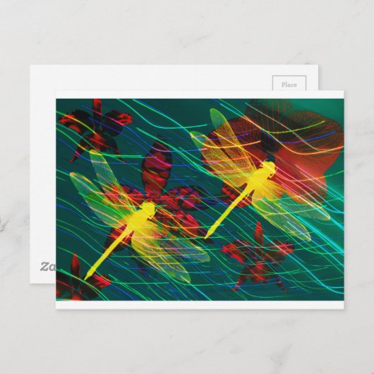 Gele libellen Kleuren Briefkaart (Voorkant / Achterkant)