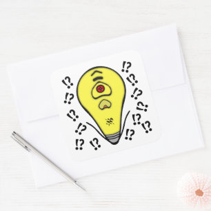Gele lichtlamp van de hoogste stand v1 vierkante sticker