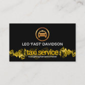 Gele lichtpulse Gold Taxi-chauffeur Visitekaartje (Voorkant)