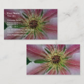 Gele lichtroze bloemen visitekaartje (Voorkant / Achterkant)