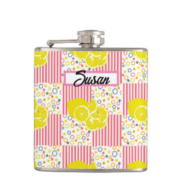 Gele lichtroze stripper Summer Heupfles