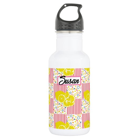 Gele lichtroze stripper Summer Waterfles (Voorkant)