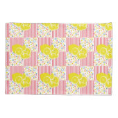 Gele lichtroze stroken kussensloop (Achterkant-Links)