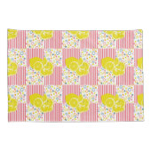 Gele lichtroze stroken kussensloop (Achterkant-Rechts)