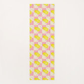 Gele lichtroze witte strepen yogamat (Voorkant)