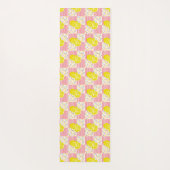 Gele lichtroze witte strepen yogamat (Achterkant)