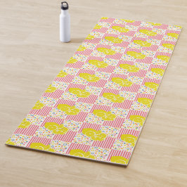 Gele lichtroze witte strepen yogamat