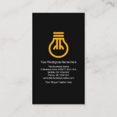 Gele lichtschakelaar elektrisch visitekaartje (Achterkant)