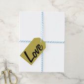 Gele "Liefde" cadeaubijlage voor heren Cadeaulabel (Met Touw)