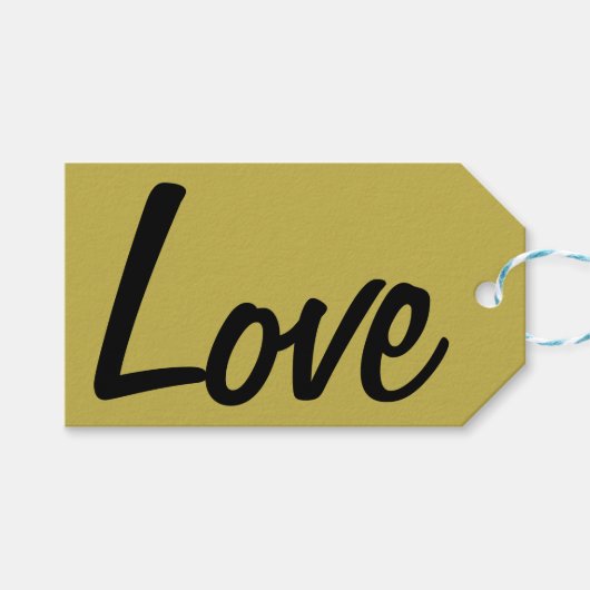 Gele "Liefde" cadeaubijlage voor heren Cadeaulabel (Voorkant (Horizontaal))