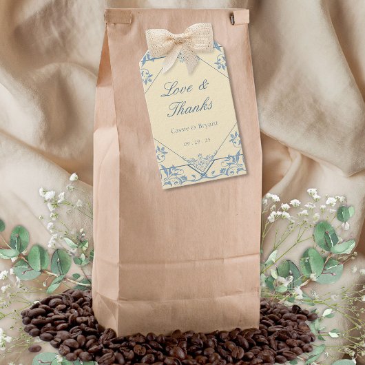  Gele Liefde en Bedankt Trouwgunst Labels Cadeaulabel