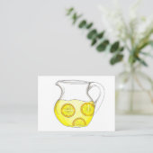 Gele liemon Ade Pitcher voor limonade Visitekaartje (Staand voorkant)