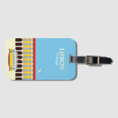 Gele lifttram bagagelabel (Voorkant (horizontaal))