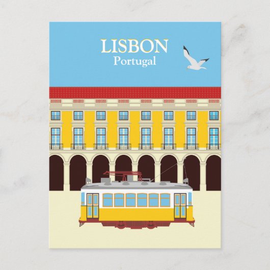 Gele lifttram briefkaart (Voorkant)