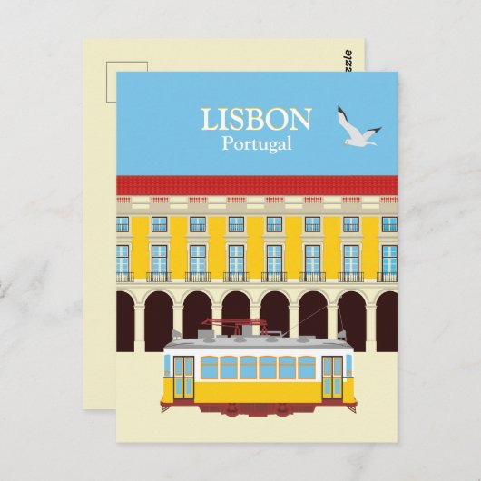 Gele  lifttram briefkaart (Voorkant / Achterkant)