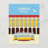 Gele  lifttram briefkaart (Voorkant)