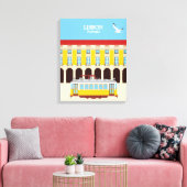 Gele lifttram canvas afdruk (Insitu (Woonkamer))
