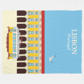 Gele lifttram fleece deken (Voorkant (Horizontaal))