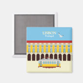 Gele  lifttram magneet (Voorkant / Achterkant)