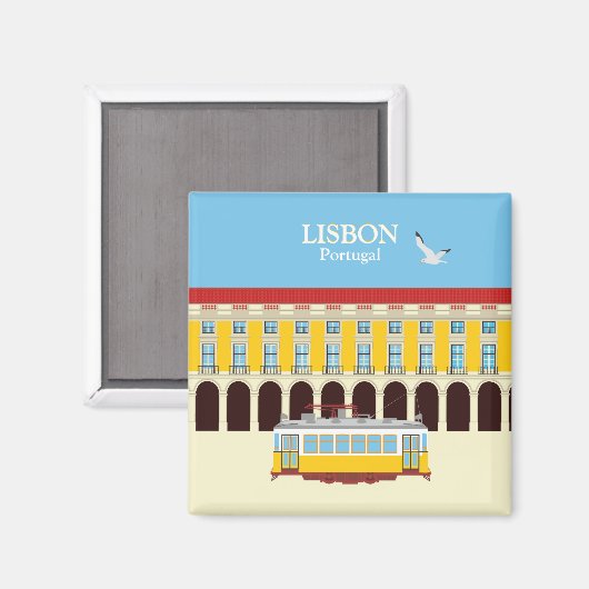 Gele  lifttram magneet (Voorkant / Achterkant)